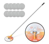 ZHJAN Drywall Pole Sander with Extension Pole, 360° Rotation Radial Round Wall Sander with 10 PCS Sanding Sheets (80/100/120/180/240Grit), Pole Sanding Tool for Painted Walls and Ceilings