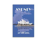 ZHJGKJ Vintage Travel Poster Australia Sydney Opera House Decorative Painting Canvas Wall Posters And Modern Family Bedroom Decor 12x18inch(30x45cm)