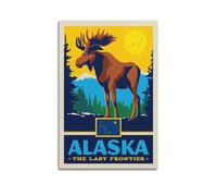 ZHJGKJ Vintage Travel Posters Alaska State Pride Decorative Painting Canvas Wall Posters And Modern Family Bedroom Decor 24x36inch(60x90cm)