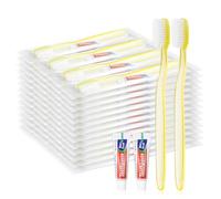 Zhjianup Disposable Toothbrush with Toothpaste Set, Individually Wrapped, Soft bristles, Travel Size Toothbrush Set for Hotel, Travel, Business, Donation, Homeless, Charity (60)