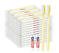 Zhjianup Disposable Toothbrush with Toothpaste Set, Individually Wrapped, Soft bristles, Travel Size Toothbrush Set for Hotel, Travel, Business, Donation, Homeless, Charity (100)
