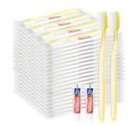 Zhjianup Disposable Toothbrush with Toothpaste Set, Individually Wrapped, Soft bristles, Travel Size Toothbrush Set for Hotel, Travel, Business, Donation, Homeless, Charity (200)