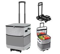 ZHJINGYU 60-Can/40L Rolling Cooler, 3-in-1 Insulated Cooler Bag, Adjustable Handle & Wheels, with All Terrain Trolley, Leakproof for Picnic Camping Beach Fishing