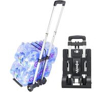 ZHJINGYU 70lbs Folding Hand Truck | Sack Barrow | Aluminium Foldable Trolley | Adjustable Baseplate & Bungee Cords | 2 Wheel | Folds into Backpack for Lifting Luggage Travel Auto