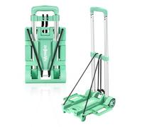 ZHJINGYU Aluminium Folding Hand Truck Sack Barrow 70lbs 2 Wheel Green