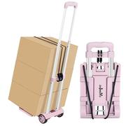 ZHJINGYU Aluminium Folding Hand Truck Sack Barrow 70lbs 2 Wheel Pink