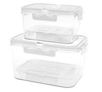 Zhjiutak 2 Pcs Bread Box for Kitchen Countertop, Airtight Bread Storage Container with Lid,Time Recording Breads Keeper,Portable Food Storage Container Breads Bin for Toast Bagel Donut and Cookies