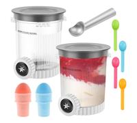 Zhjiutak 2Pcs Ice Cream Pint Container with Lids,Swirl Ice Cream Maker Pint Container for NC700 Series,Creami Pints and Lids Dishwasher Safe