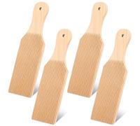 Zhjiutak 4 Pcs Gnocchi Boards,Wooden Butter Paddle for Rolling Dough, 9.1 x 2.8 in Gnocchi Paddle Pasta Making Tool Roller for Home Restaurant Kitchen Noodle Pastas,Spaghetti Macaroni Pasta Board