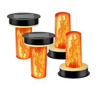 Zhjiutak 4pcs Solar Light Replacement Top with Flickering Flame, IP44 Waterproof Dia8.5cm Solar Light Lantern Parts for Outdoor Garden Hot Air Balloon Lantern DIY Replacement Kit