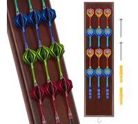 Zhjiutak Dart Caddy Solid Wood Wall Mounted,Dart Stand,Wooden Darts Holder with Metal Hook Solid Wood Darts Storage Rack for Game Room Apartment(Red-Brown)