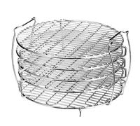 Zhjiutak Dehydrator Stand, 304 Stainless Steel 5-Layer Dehydrator Rack Compatible with Foodi 6.5qt and 8qt Air Fryer Holder Tray with 5 Stackable Sheets for Fruits Beef Jerky