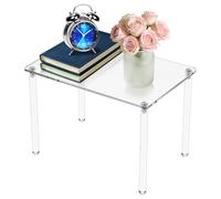 Zhjiutak Display Riser,Plant Stands, Large 5mm Thick Acrylic Table Display Stand Rectangular 4 Leg Clear Shelf Riser Stand for Decor Collectible Figure 30x20x20cm