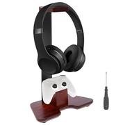 Zhjiutak Headphone Stand, Controller Stand for Desk, Wood Gaming Headset Stands Desk Accessories for Gamer Gaming PC Xbox,Earphone Stands
