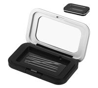 Zhjiutak Magnetic Needle Case with Clear Lid, 8 x 5 x 1.15 cm Sewing Needle Storage Box,Built in Magnet Secures Pin Under 2.56 inch with Snap Closure Craft Supplies Storage Present for Sewer