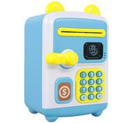 Zhjiutak Piggy Bank, Electronic Piggy Bank ATM with Password Security and Face ID Simulation, Digital Money Box Unlocking Cash Penny Saving Toy Present for Kid 3-12 Year Old Girl Boy(blue)