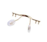 Zhjlut 5pcs, Glasses Nose Bridge Replacement Rimless Frame, Stainless Steel Glasses Nose Bridge With Nose Pad (Color : Gold)