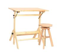 ZHJOPP Adjustable Solid Wood Drawing Table, Art Workstation with Tiltable Tabletop, Suitable for Painting and Sketching, Ideal for Artists.