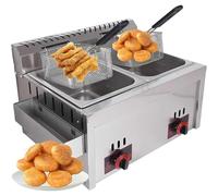 ZHJOPP Commercial Deep Fryer, Double Vat, Large Capacity, Independent Temperature Control, Suitable for Frying French Fries In The Kitchen or Restaurant