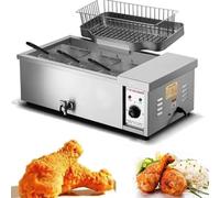 ZHJOPP Deep Fryer, 3000/4000w Household and Commercial, Stainless Steel Deep Fryer, for Fried Chicken, Shrimp, French Fries, Restaurants, Etc. (Style1)