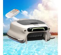 ZHJOPP Robotic Pool Skimmer Cleaner, Cordless Automatic Pool Cleaning Robot with 10L Large Capacity and Anti-Stuck Foam for Efficient Cleaning