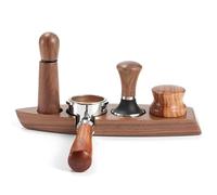 ZHJOPP Wooden Coffee Tamper Station - 4 Hole Espresso Holder, Premium Coffee Filter Tamper Base for Baristas & Home Use (B 58MM)