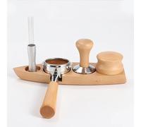 ZHJOPP Wooden Coffee Tamper Station - 4 Hole Espresso Holder, Premium Coffee Filter Tamper Base for Baristas & Home Use (A 58MM)