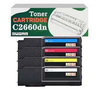 ZHJQDS Compatible 593-BBBR 593-BBBU 593-BBBT 593-BBBS High-Capacity Toner Cartridge, Works for Dell C2660dn C2665dnf Printers 4color