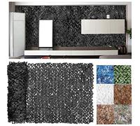 ZHJSHOU Camo Netting Camouflage Net,Bulk Roll,Military Net Hunting Shade Cover Lightweight Oxford Fabric Durable for Outdoor Sunshade Garden Camping,Black,3X15m/9.84x49.21ft