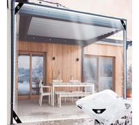 ZHJSHOU Clear Tarpaulin Waterproof 2.5x2.7m Heavy Duty, 0.55mm Customizable Tarp with Eyelets Outdoor Gazebo Transparent PVC Balcony Rain Curtain