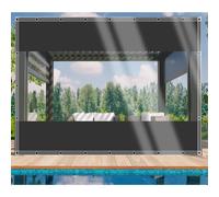 ZHJSHOU Clear Thick Tarpaulin Waterproof Heavy Duty 2x2.8m,Outdoor Gazebo Transparent Tarpaulin Clear Waterproof Tarp PVC Customizable,Winter Garden Rainproof Clear Cover,Black+Clear