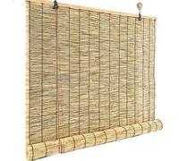 ZHJSHOU Hand-Woven Natural Reed Curtains Bamboo Blinds Roman Roller Shades,Retro Lifting Type Reed Roll Up Shades,Kitchen Privacy Louver,for Outdoor/Indoor,40x60cm/16x24in(WxH)
