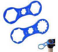 ZHjuju 2PCS Bicycle Front Fork Repair Tool - Blue Fork Cap Wrench for XCR/XCM/XCT/RST/Suntour MTB & Road Bikes, Double Head Suspension Fork Shoulder Cap Removal & Installation Tool