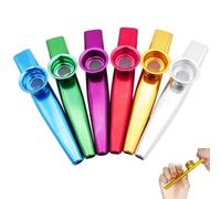 ZHjuju 6Pcs Metal Kazoos Multipack - Multi-Color Musical Instruments for Guitar, Ukulele, Violin & Piano Accompaniment Portable Mini Kazoos for Kids & Music Lovers,6 Assorted Colors