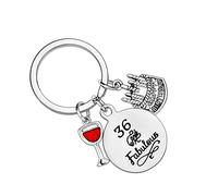 ZHjuju Birthday Keyring,36th Birthday Gifts for Women Men Birthday Gifts Stainless Steel Birthday Key Ring Keyrings Jewellery Presents for Mum, Sisters, best friends(36th Birthday).