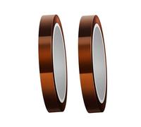 ZHjuju High Temp Tape,2 Rolls 10mm Wide Kapton Tape,Polyimide Film Adhesive Tape for 3D Printer High Masking, Soldering, Powder Coating, Sublimation and Insulating Circuit Boards(10mm X 33M)