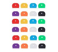 ZHjuju Key Caps Covers, 24 Pcs Universal Rubber Half Round Keychain, 8 Colors for Keys Organization