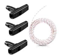 ZHjuju Lawnmower Recoil Starter Rope,Recoil Starter Rope 10-Meter 3.0 mm Pull Cord with 3 Pieces Starter Handle for Lawn Mower Chainsaw Trimmer Cutter Edger Engine Universal