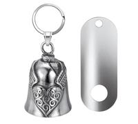 ZHjuju Motorcycle Bell for Luck,Keychain Motorcycle Bell Biker Guardian Bell Lucky Charm Bell Pendant Car Keychain Key Ring with Hanger Valentine's Day for Husband Man