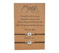 ZHjuju Pinky Promise Bracelets,2PCS Adjustable Bracelet,Couple Distance Matching Braceletsfor Women and Girl,Best Friendship,Bracelet Textile,Couple Bracelet for Thank You day.