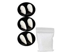 ZHjuju Vampire Teeth Fangs,3 Pairs Halloween Vampire False Teeth with Teeth Pellets Adhesive for Cosplay Party Props Halloween Party Fangs,13/15/ 17 mm.