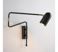 ZHKABEG Modern Swing Arm Hardwired Wall Lamp, Adjustable Industrial Long Arms Wall Sconces, E27 Base Indoor Wall Mounted Lamp for Bedroom Bedside Farmhouse Living Room Kitchen Study