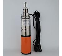 ZHKUO 200W 12V DC Solar Poered Submersible Water Pump 2300L/H 40m/131ft 3 Inch Stainless Steel Deep Well 1 inch Outlet Bore Electric Screw with 7m Cable for Agricultural Irrigation Garden Home Orange