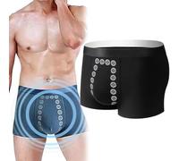 ZHKVAG Men's Energetic Massage Magnetic Therapy Underwear, Energy Field Therapy Men's Underwear, Men Massage Boxer Brief (Black,4XL)