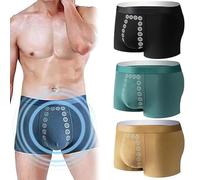 ZHKVAG Men's Energetic Massage Magnetic Therapy Underwear, Energy Field Therapy Men's Underwear, Men Massage Boxer Brief (3Pcs-J,XL)