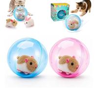 ZHKVAG Self-Rolling Cat Ball Toy, 360° Interactive Moving Ball for Indoor Cat Play (2PC*White Mouse)