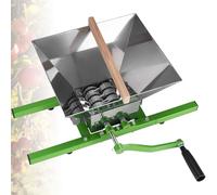 ZhlCrioxenic 1.8 Gal/7l Fruit Crusher, Stainless Steel Manual Juicer Grinder, Large Stainless Steel Hoopper-Nylon Teeth, For Seasonal Cider & Fresh Juice Green