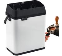 ZhlCrioxenic Electric Portafilter Cleaning Machine, Automatic Coffee Bean Cleaning Machine, 2 Scrapers for 58mm Handles, with Brush Heads, for Espresso Machine Handle White