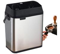 ZhlCrioxenic Electric Portafilter Cleaning Machine, Automatic Coffee Bean Cleaning Machine, 2 Scrapers for 58mm Handles, with Brush Heads, for Espresso Machine Handle Silver