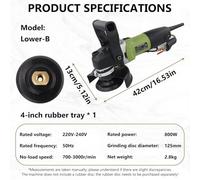 ZhlCrioxenic Grinder & Granite Diamond Polishing Pads Concrete Polisher Stone Polisher With 6 Variable Speeds, Variable Speed 700-3000 Rpm, For Concrete Granite Marble Tile Polish Lower-B